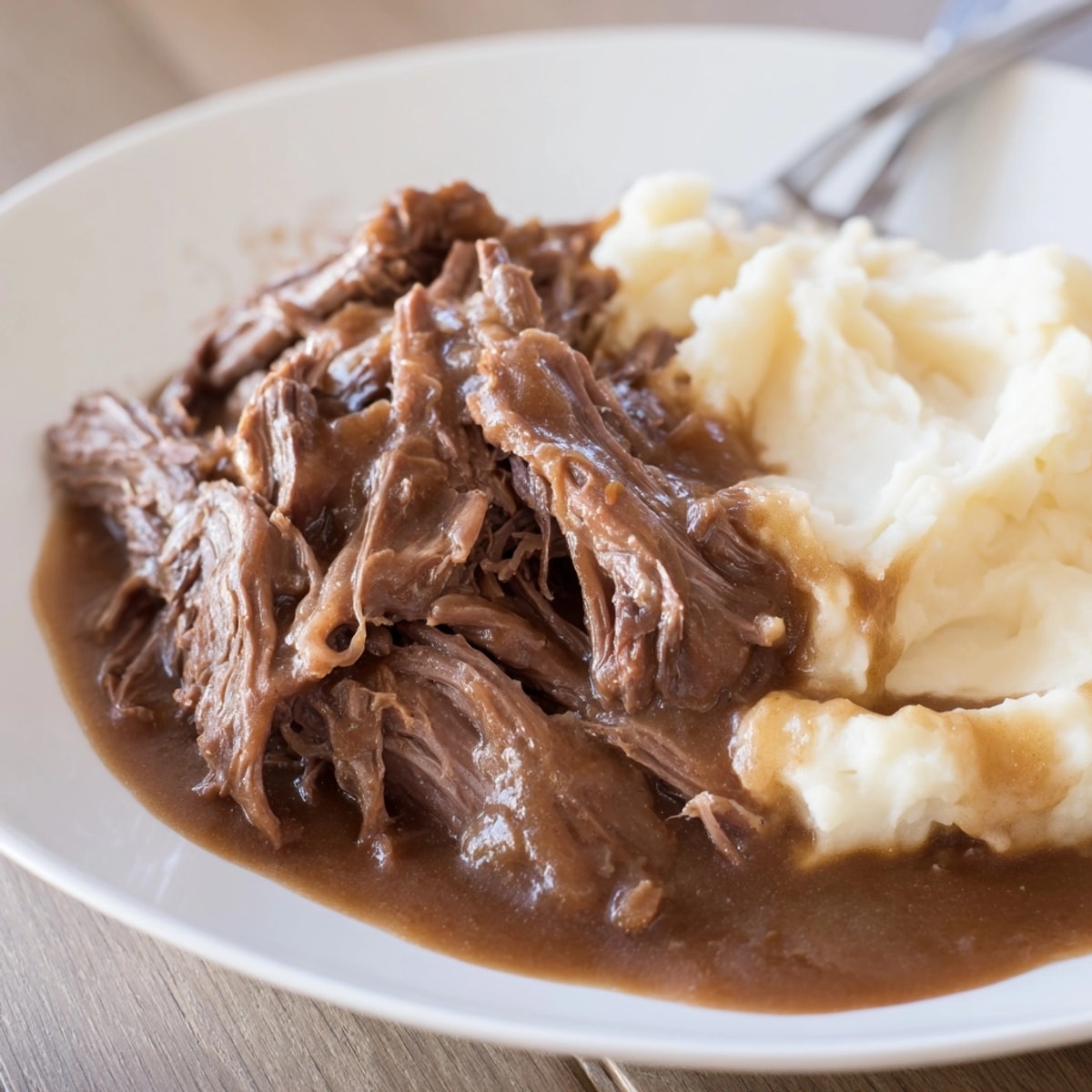 Fall-apart pot roast and mashed potatoes: A heartwarming, aromatic, family dinner meal.