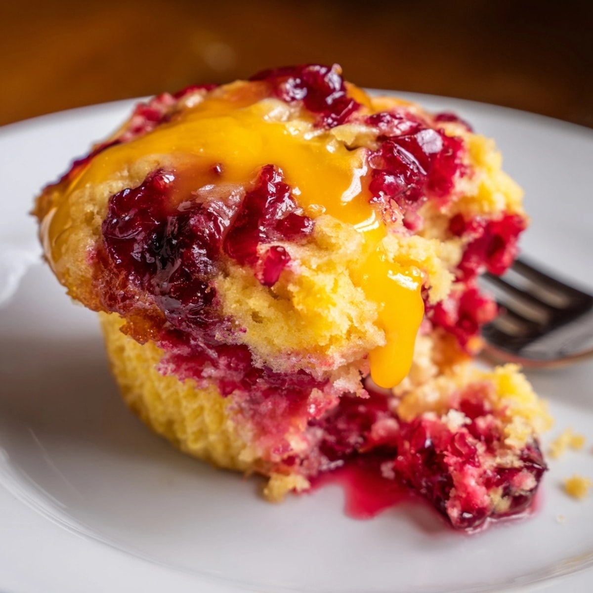 Golden Cranberry Orange Muffins, glistening with a sweet citrus glaze, perfect for breakfast.