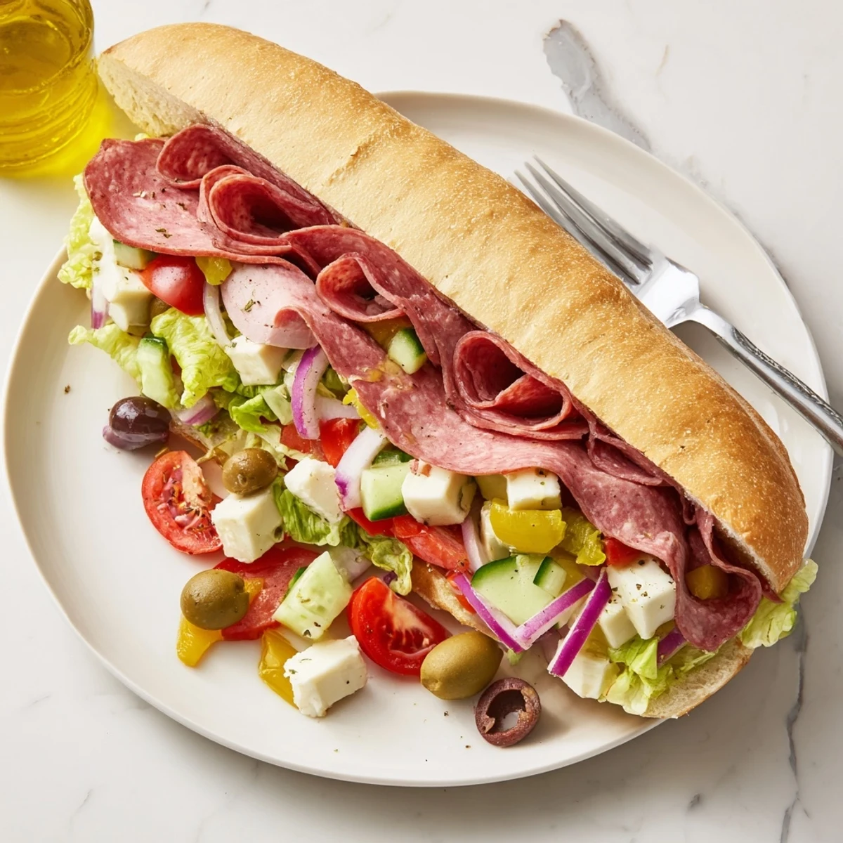 Delicious Flavor Mash-Up Sandwiches bursting with savory meats and fresh veggies.  