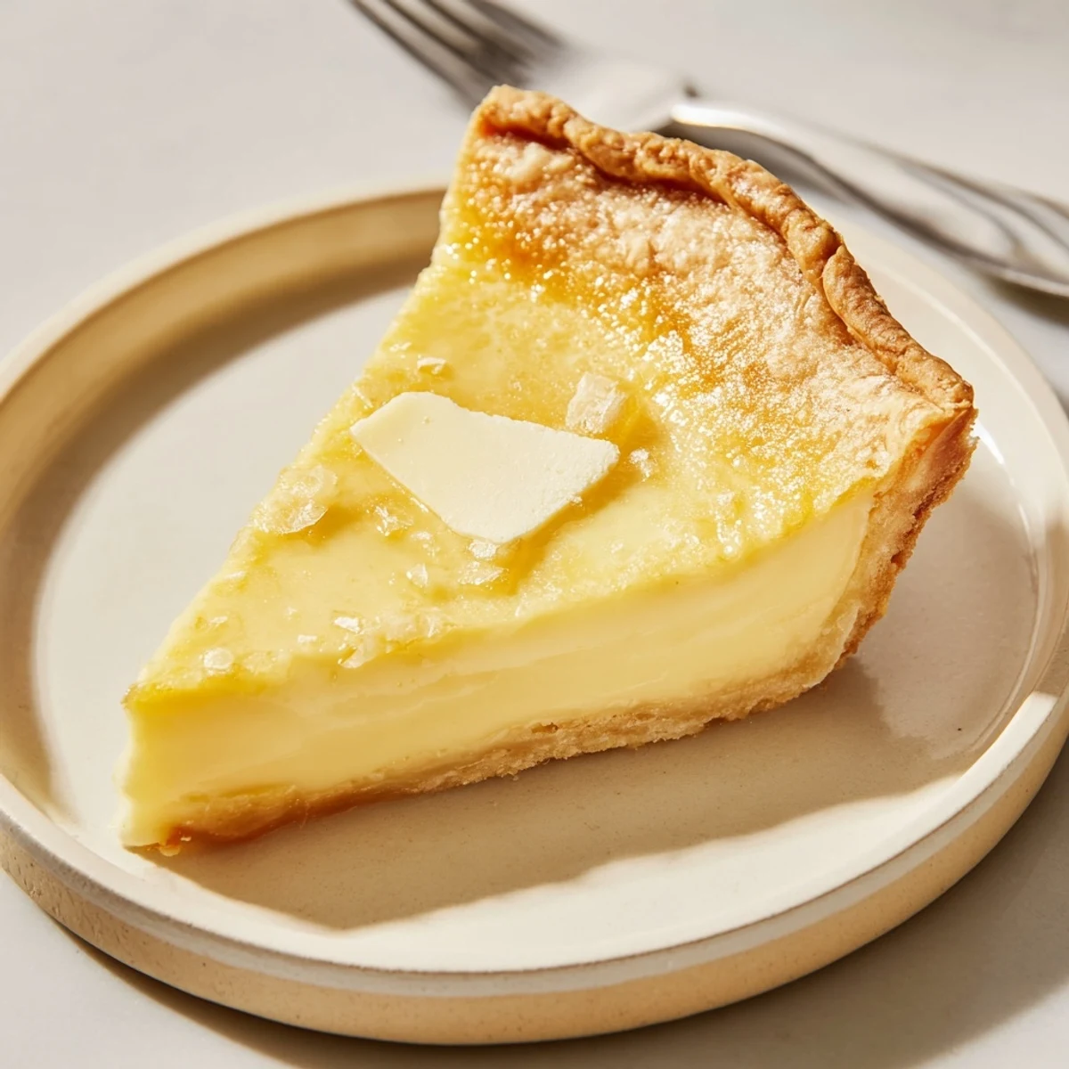 Delicious water pie with a golden crust and creamy, custard-like filling.  