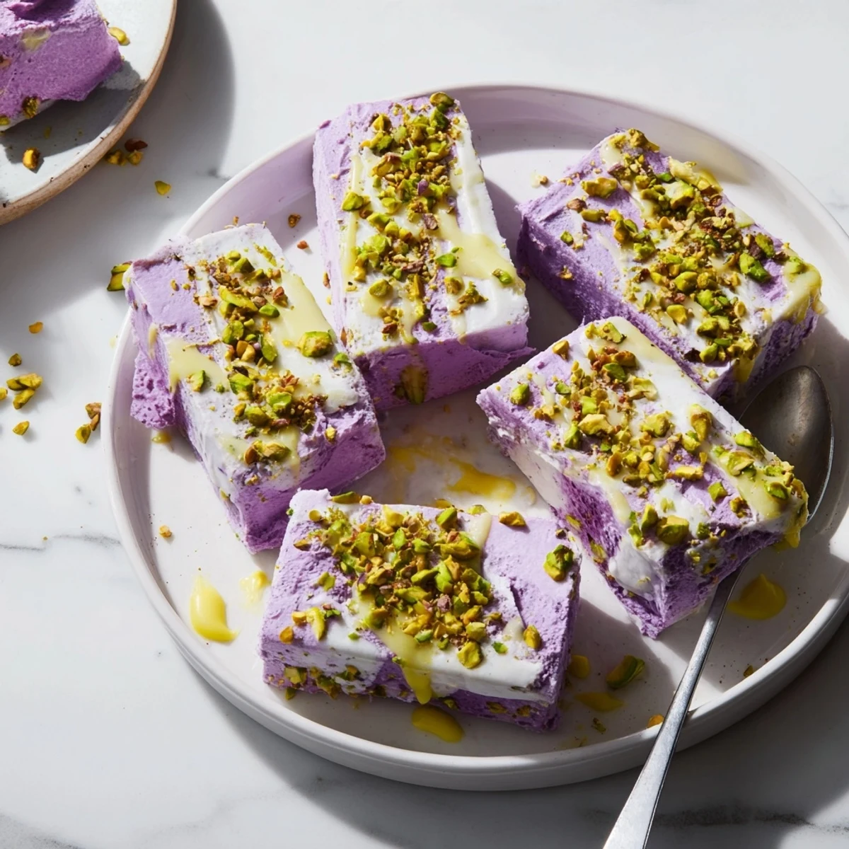Ube Pistachio Ice Cream Bars