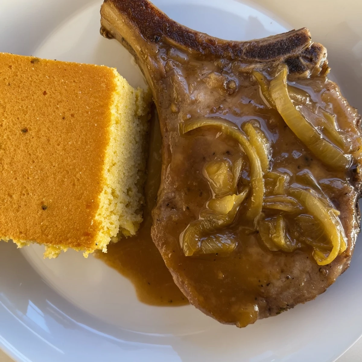 Smothered Pork Chops Cornbread