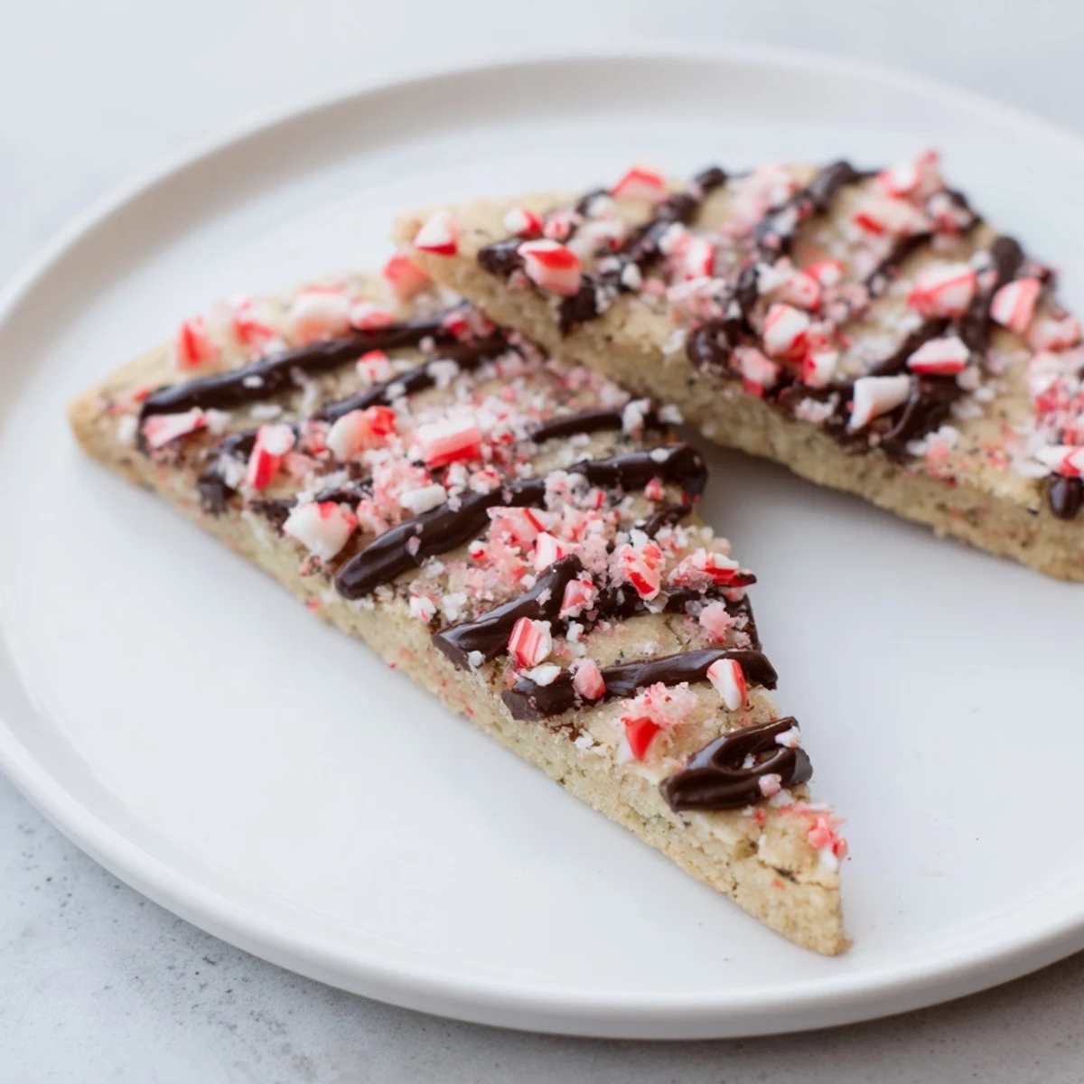Warm, buttery, and chocolate-drizzled Chocolate Peppermint Shortbread Wedges, perfect for holiday gatherings.