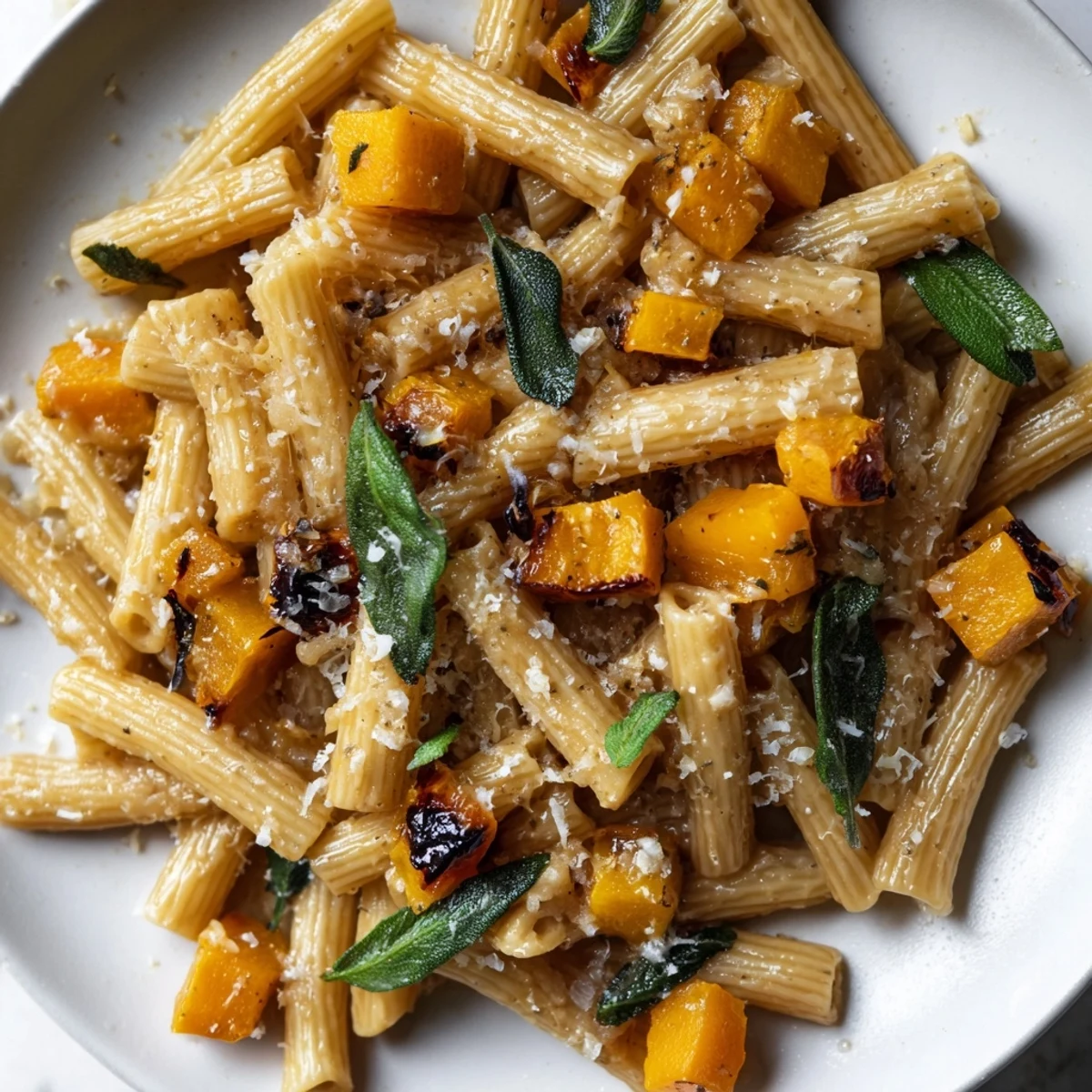 Golden-brown Brown Butter Pasta with Butternut Squash, a comforting vegetarian main course.