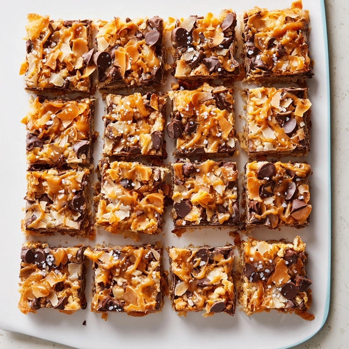 Sweet and salty 7-Layer Magic Bars emerge from the oven, offering a decadent treat.