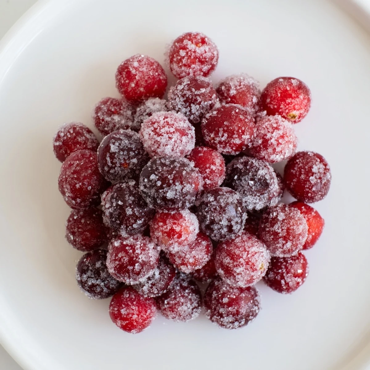 These ruby-red, sugared vegan candied cranberries add festive sparkle to any cocktail or brunch.