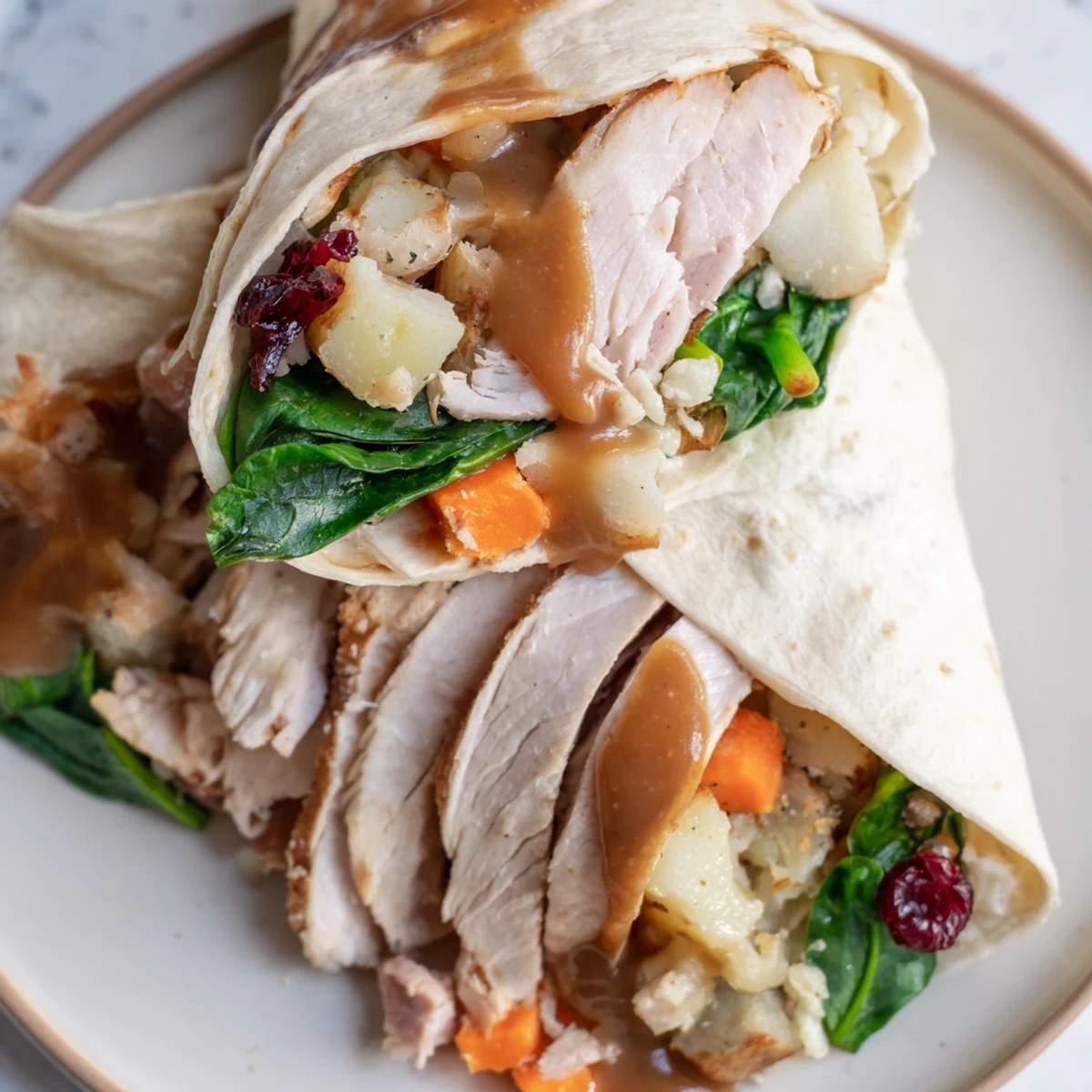 Freshly assembled Simple Christmas Leftover Wraps arranged, promising a comforting, quick British-style meal.