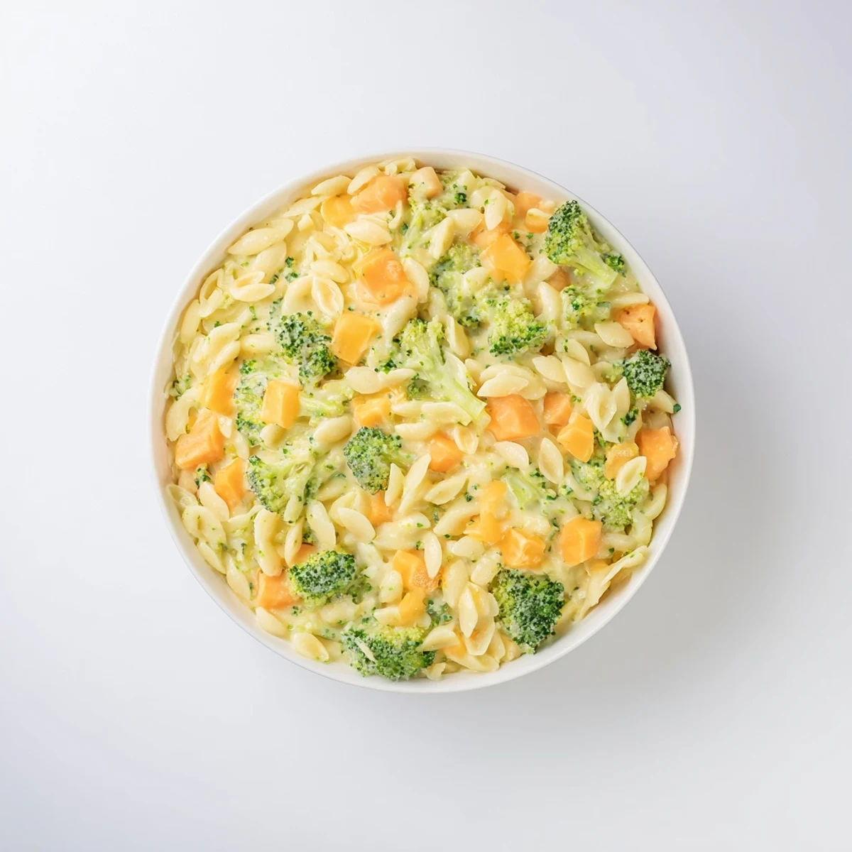 A warm bowl of creamy One-Pot Broccoli Cheddar Ditalini Soup, perfect for a cozy, comforting supper.