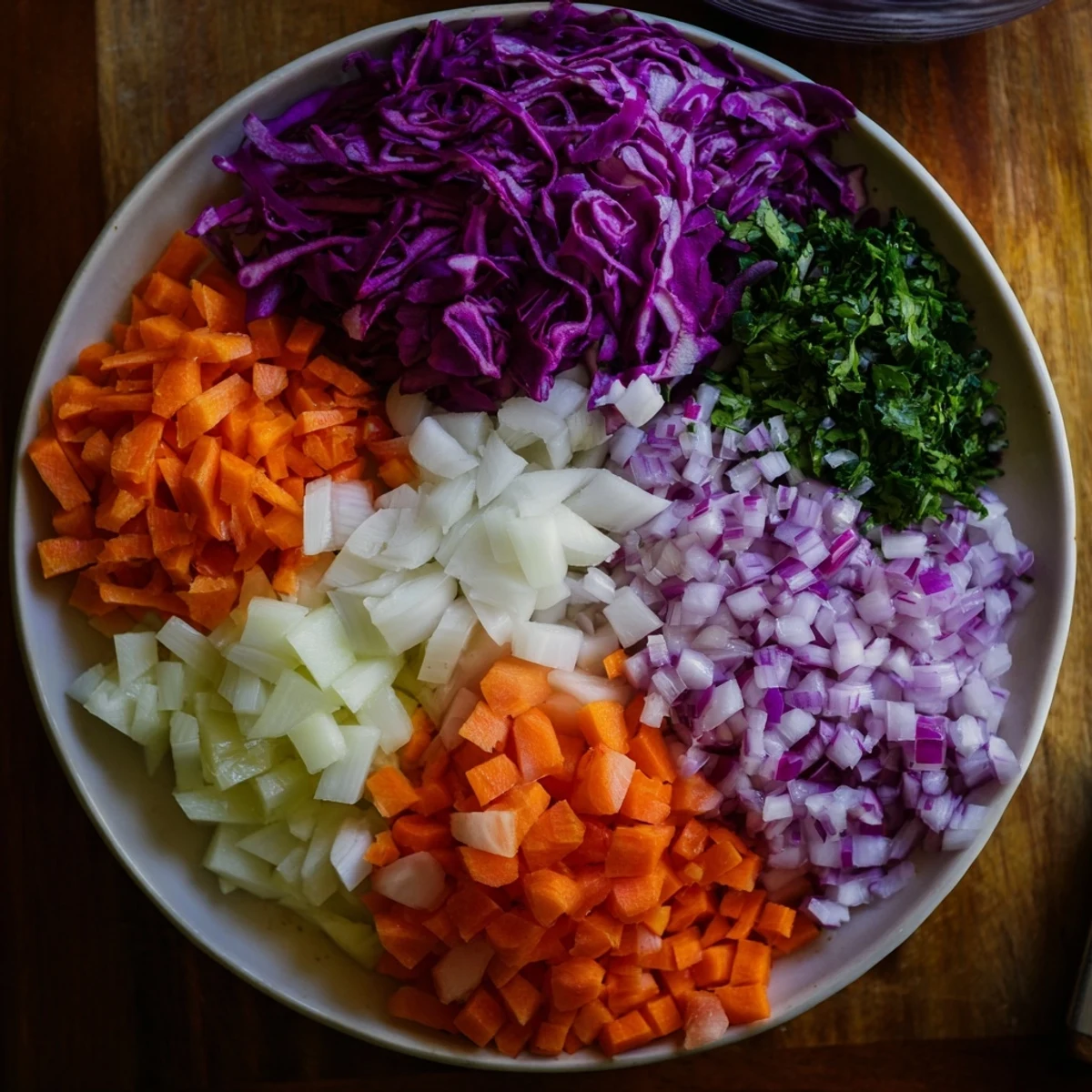 Vibrant Shirazi-Inspired Winter Slaw, a colorful salad with crunchy vegetables and citrus dressing.