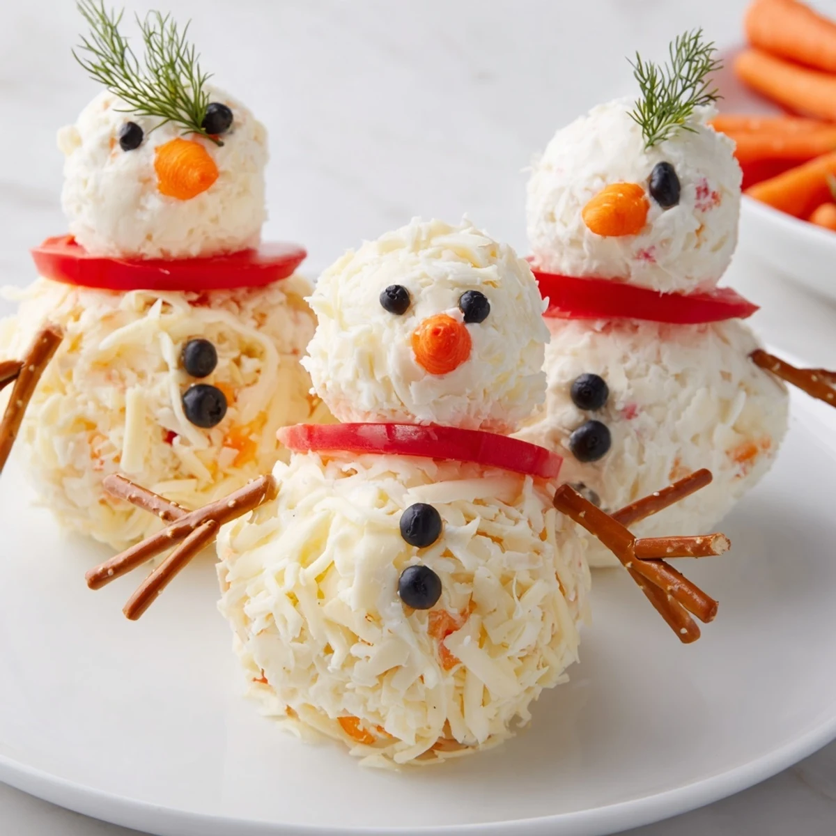 Snowman Cheese Ball Trio