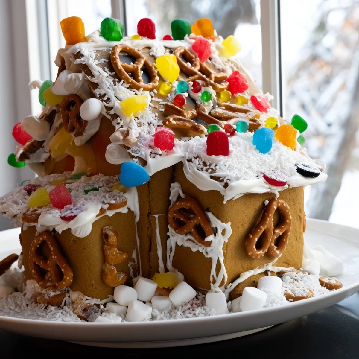 A freshly decorated gingerbread house, a delicious and fun activity kit you can enjoy.