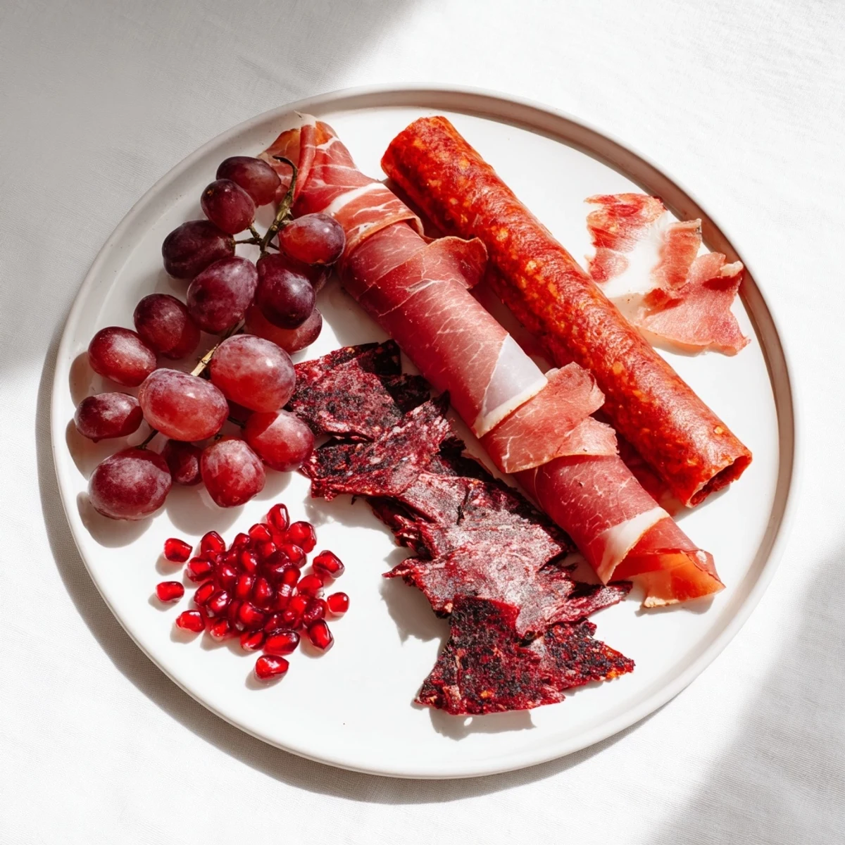 A delicious view: this Crimson Crest charcuterie showcases savory meats, wine cheeses, and fruit.
