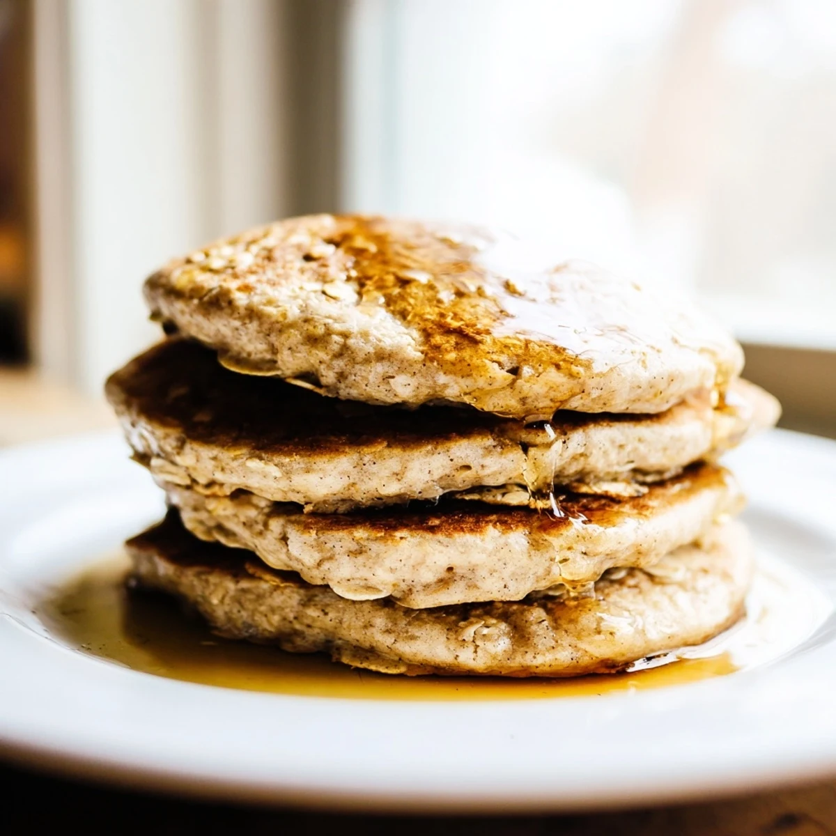 Homemade banana oat pancakes: a quick, easy, and delicious gluten-free breakfast idea.