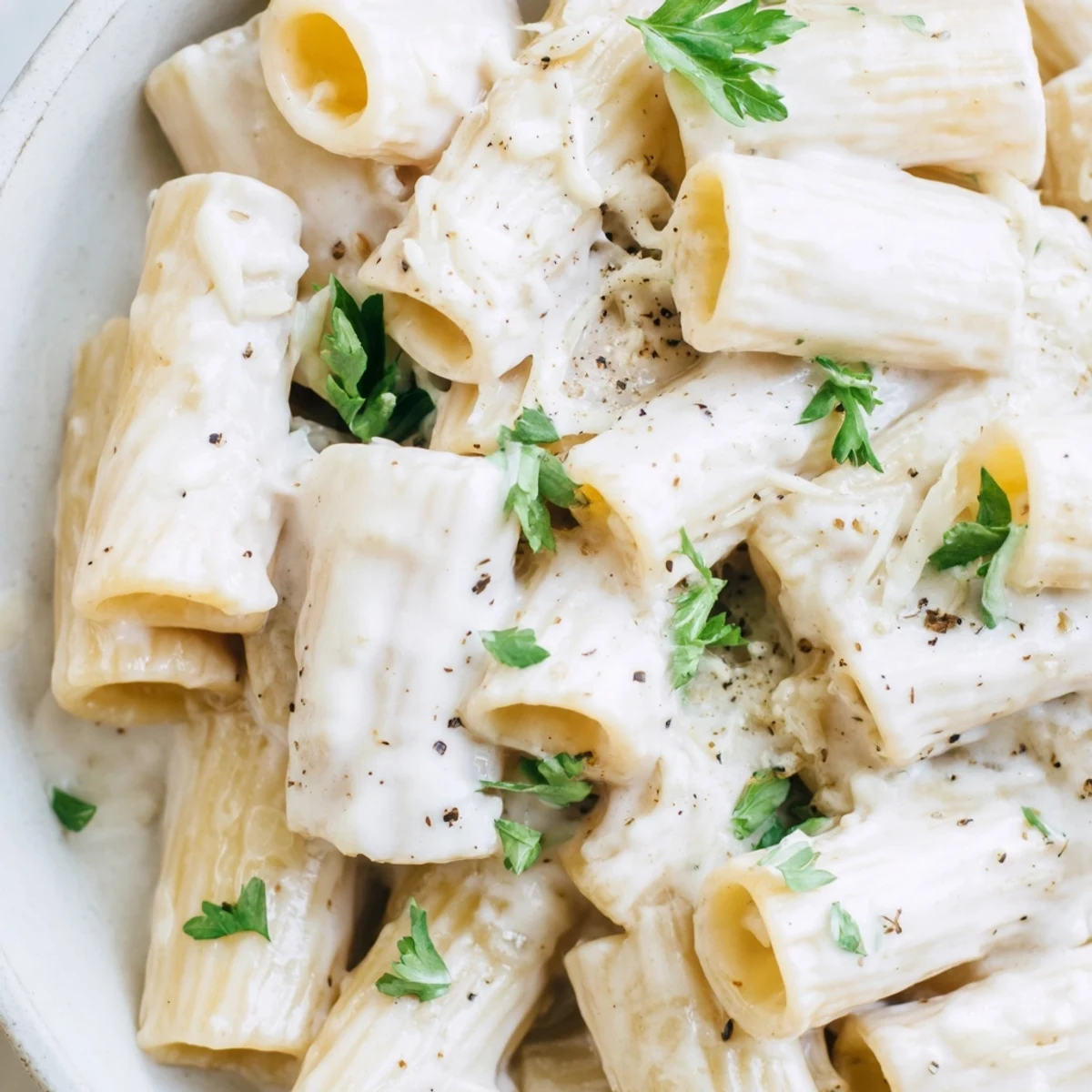 Freshly prepared Creamy Milk Pasta One-Pot with a golden cheese topping and steam rising, served as an easy, vegetarian family meal.