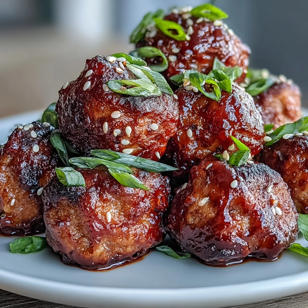 Fork piercing a tender Spicy Chili Honey Turkey Meatball revealing juicy interior, sticky honey-sriracha sauce shimmering, perfect protein-rich main dish served over fluffy white rice bowls.
