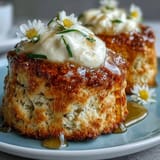 Dandelion Honey Scones Clotted Cream