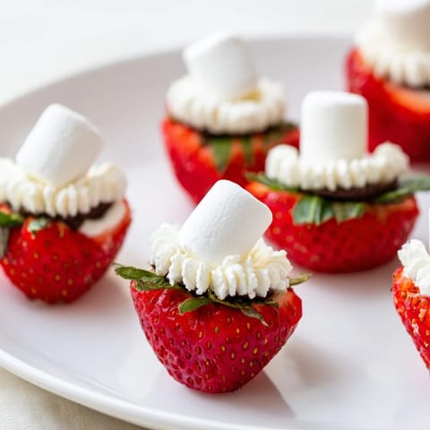 Air Fryer Santa Hat Strawberries