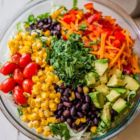 Imagine the Southwest Sunset Palette: a stunning salad featuring black beans and colorful bell peppers.