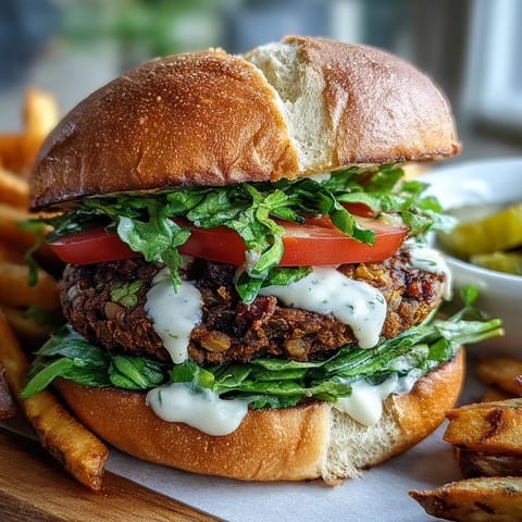 Pan-fried Black-Eyed Pea Burger Patties are crisp and golden, stacked high and ready for a vegetarian burger bun.