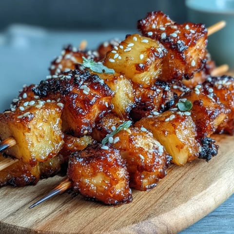Golden-brown Air Fryer Chicken Pineapple Bites, featuring tender chicken and juicy pineapple with a hint of sesame and ginger.  