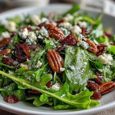 Bright lemon vinaigrette arugula salad with shaved Parmesan cheese, perfect as a refreshing vegetarian starter.