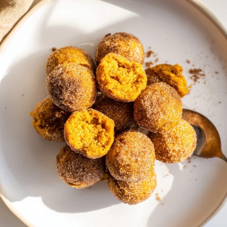 Warm, spiced pumpkin muffin balls served on a cooling rack, inviting and delightful.
