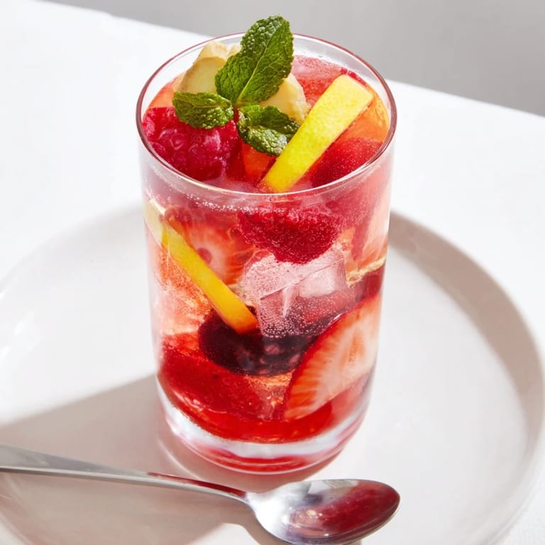 Vibrant kombucha-style home-brew mocktails, garnished with lemon slices and ginger for flavor.  