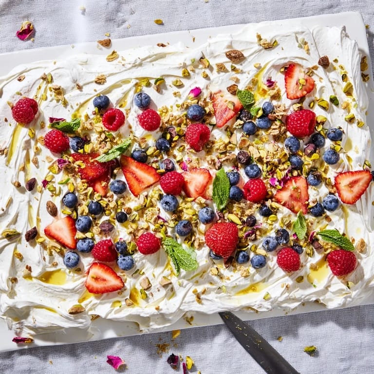 Vibrant Butter Board Dessert made with whipped cream cheese and colorful fresh berries.  