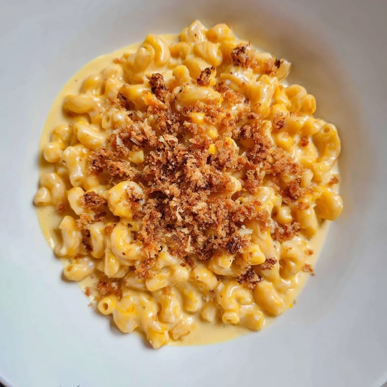 Mouthwatering Easy Tinis Mac & Cheese, with a crispy, toasted breadcrumb topping served in bowls.