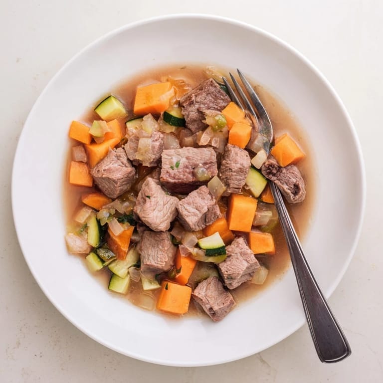 This baby-friendly Sweet Lamb Platter shows a heartwarming presentation of a homemade dish for infants.