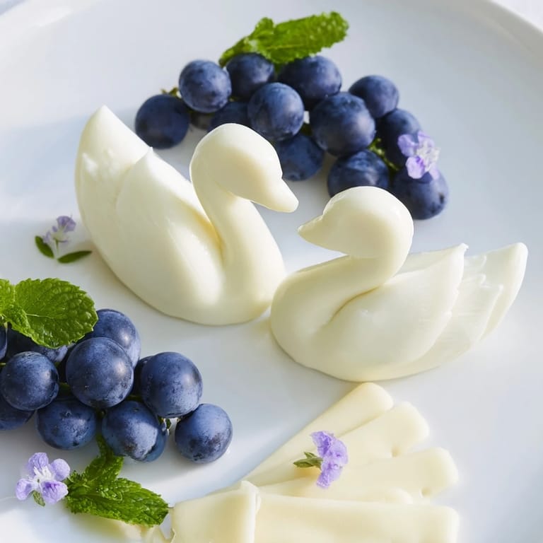 This beautiful Elegant Swan Lake Board appetizer presents two apple swans amid a lake of ripe, juicy grapes.