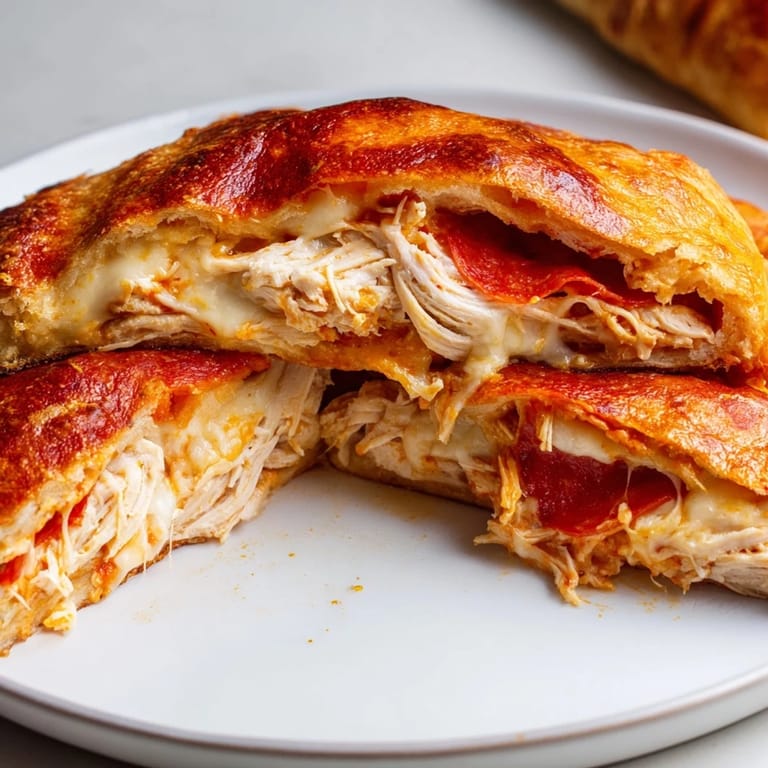 Melted cheese spills from this delicious Leftover Pizza Grilled Cheese, ready for dipping in marinara.