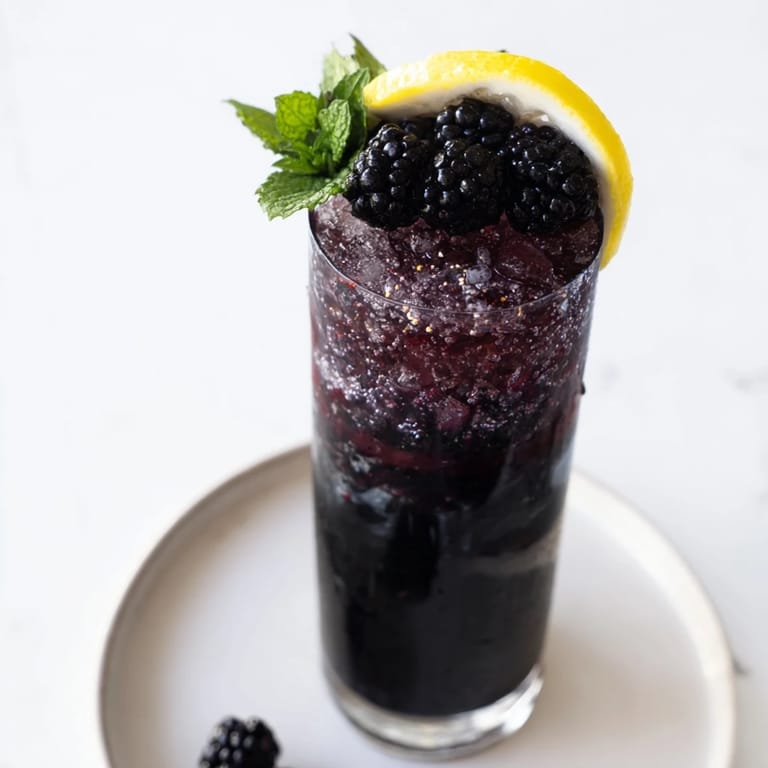 The layered effect in this Dark Matter Mocktail shows a dramatic drink, perfect for entertaining guests this season.