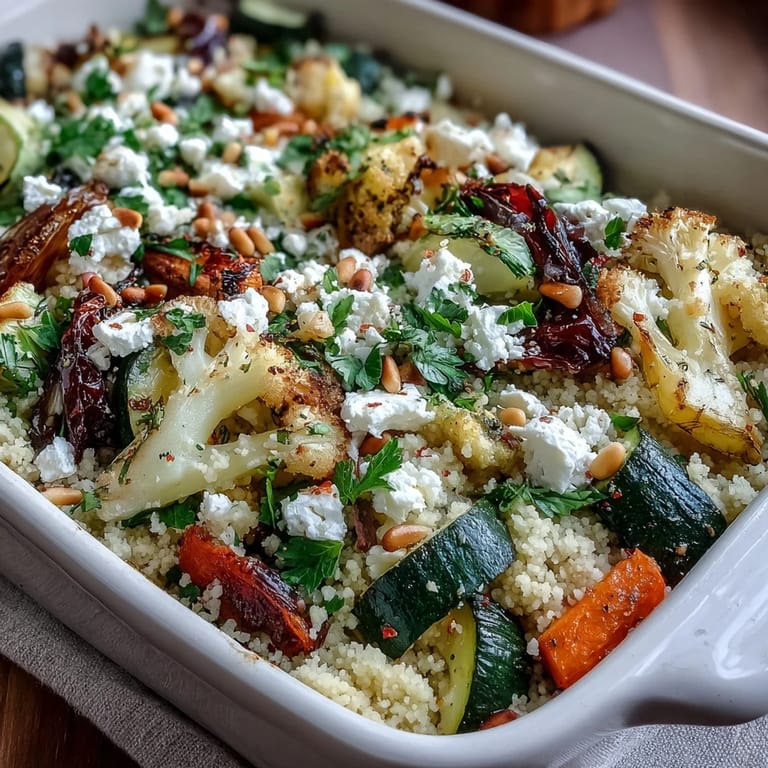 Warm Mediterranean bake topped with melted feta and parsley, served as a main.
