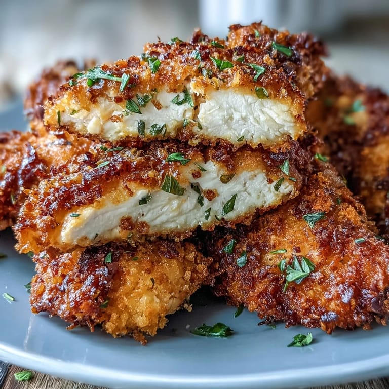 Baked Parmesan crusted chicken tenders with smoky paprika, paired with fresh cabbage and carrot ranch slaw.