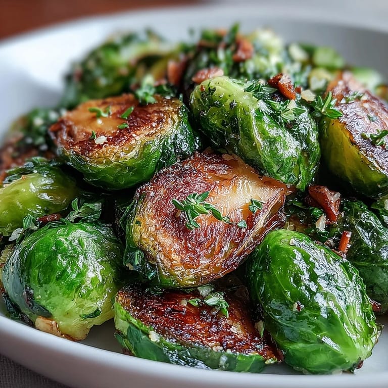 Roasted Brussels sprouts with bright lemon zest, fragrant thyme, and crunchy toasted almonds for a vibrant side dish.