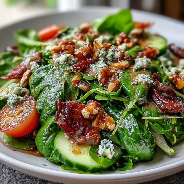 Vibrant spring greens tossed with cucumber, radish, and carrots in a tangy-sweet honey mustard dressing.