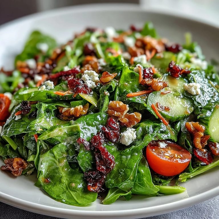Light and refreshing spring greens salad featuring honey mustard dressing, cherry tomatoes, and crumbled feta cheese.