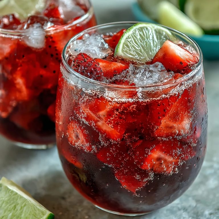 Vibrant pink dragon drink with tropical pitaya, sweet strawberries, and citrus, blended smooth and chilled for a fruity beverage.