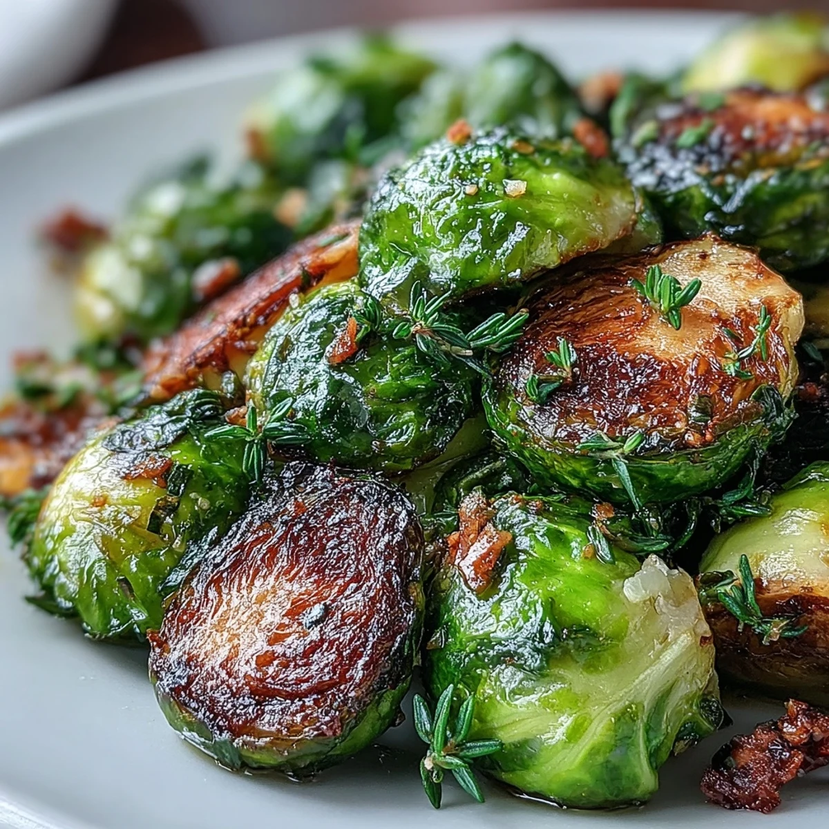 Herb-Lemon Roasted Brussels Sprouts with Almonds, crisp-tender and golden, tossed with fresh herbs and zesty lemon.